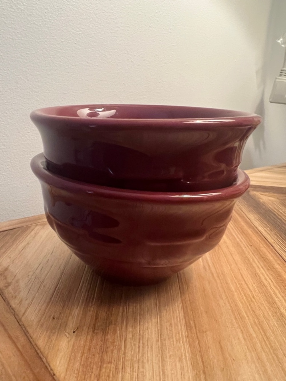 2 Longaberger Woven Traditions Paprika Dessert Bowls Small Dip Fruit Dishes